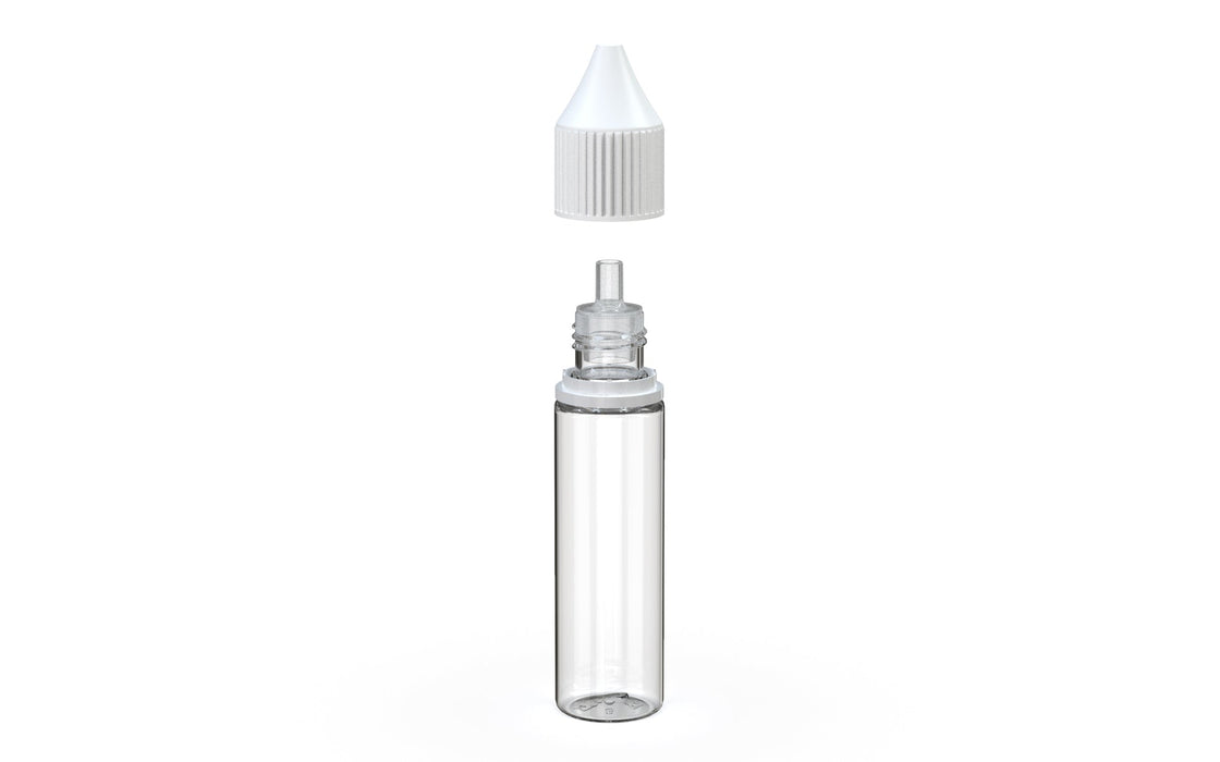 Chubby Gorilla - 20ML Production-Ready Unicorn Bottle - Clear Bottle / White Cap - V3 with Reducer Tip