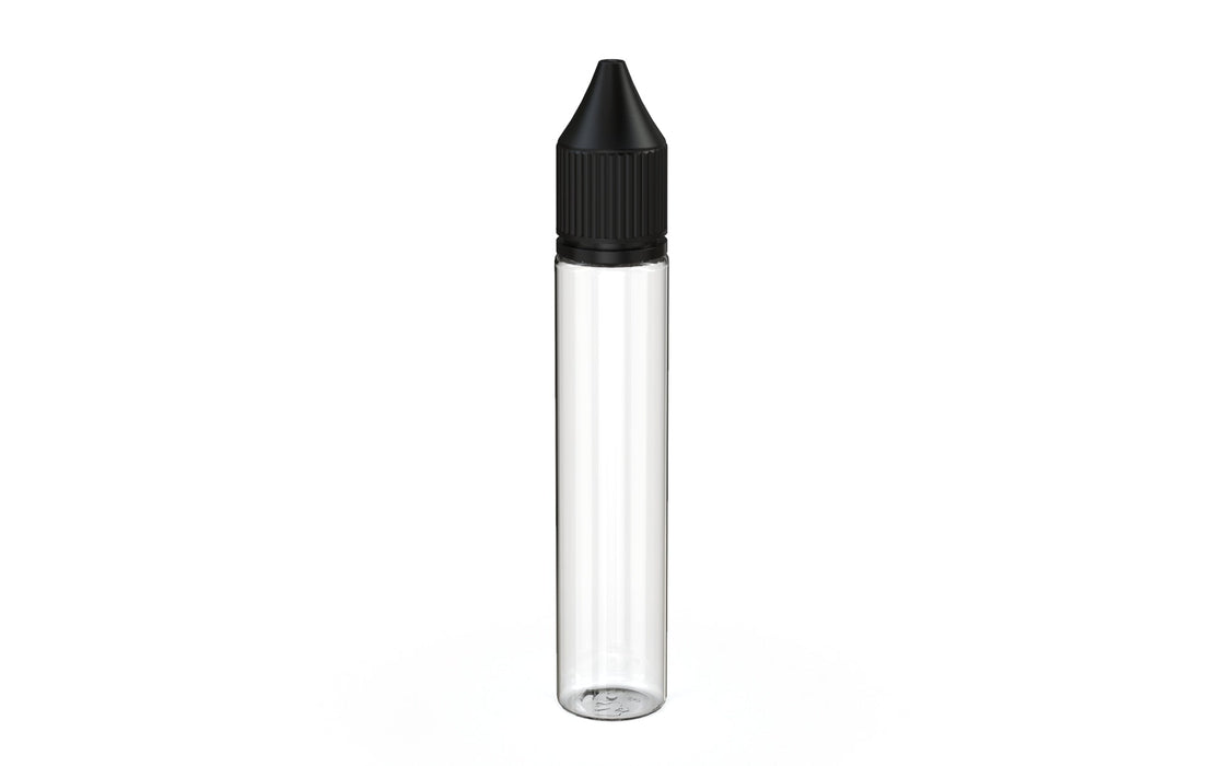 Chubby Gorilla - 30ML Production-Ready Unicorn Bottle - Clear Bottle / Black Cap - V3 with Reducer Tip