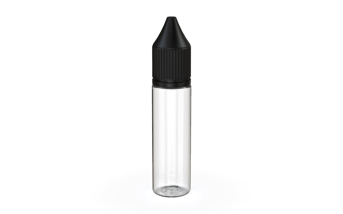 Chubby Gorilla - 20ML Production-Ready Unicorn Bottle - Clear Bottle / Black Cap - V3 with Reducer Tip