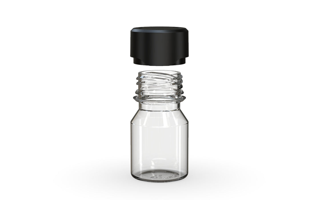 Chubby Gorilla Aviator Shot Bottle 30ml - Clear bottle & Black Cap