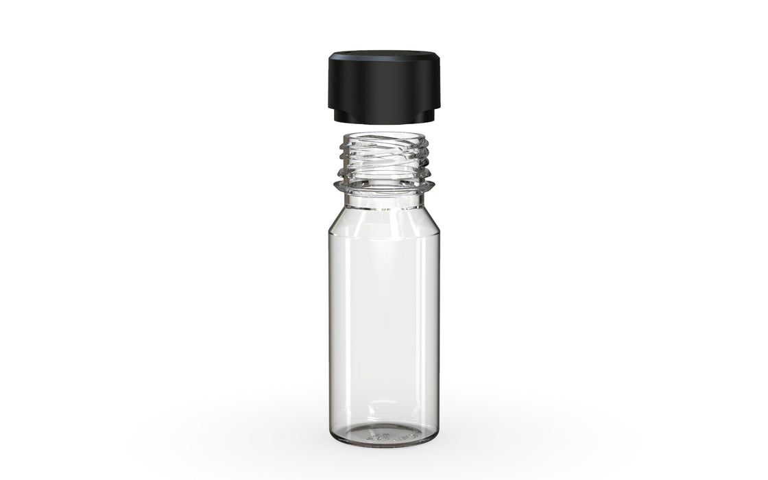 Chubby Gorilla Aviator Shot Bottle 60ml - Clear bottle & Black Cap