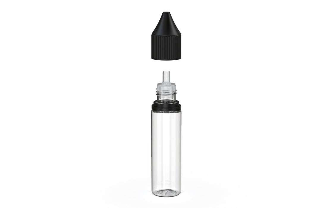 Chubby Gorilla - 20ML Production-Ready Unicorn Bottle - Clear Bottle / Black Cap - V3 with Reducer Tip
