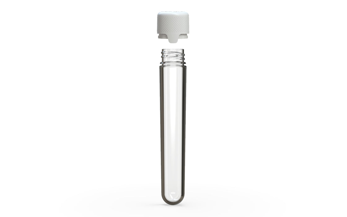 Aviator CR - Tube 120MM with Inner Seal & Tamper - Clear Natural (Transparent) with Opaque White Lid
