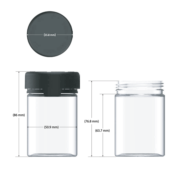120CC/4FL.OZ/120ML Aviator CR - Container With Inner Seal & Tamper - Clear Natural With Opaque White Lid