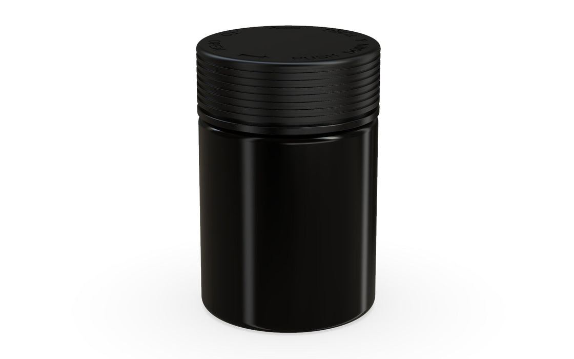 650CC/21.5FL.OZ Spiral CR - XL Container With Inner Seal & Tamper - Opaque Black Container With Opaque Black Lid