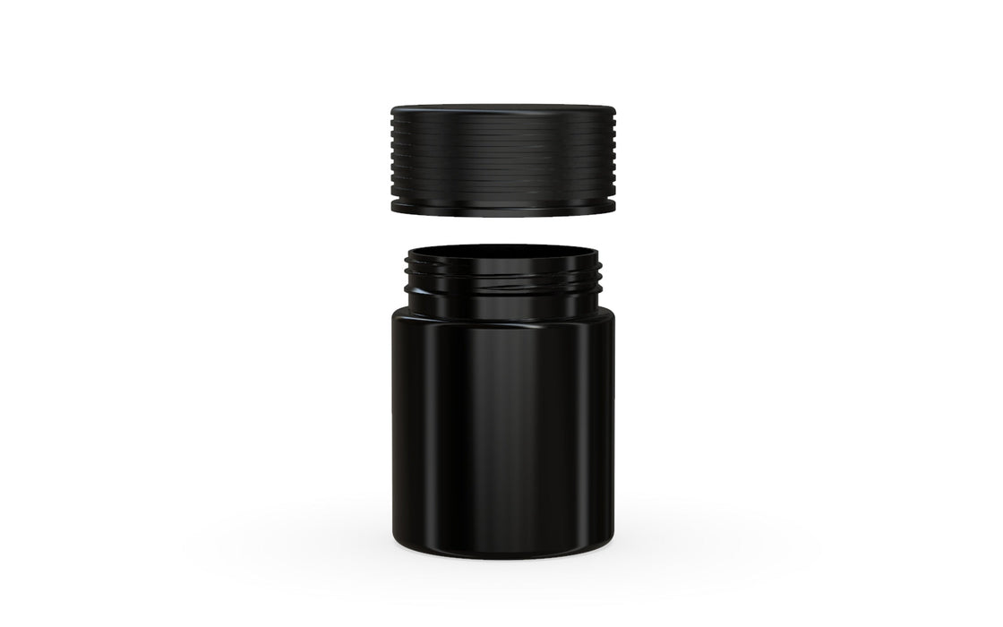 120CC/4FL.OZ Spiral CR - Opaque Black With Opaque Black Lid