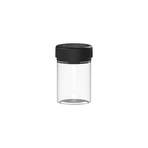 120CC/4FL.OZ/120ML Aviator CR - Container With Inner Seal & Tamper - Clear Natural With Opaque Black Lid - Copackr.com