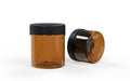 120CC/4FL.OZ/120ML Aviator CR - Container With Inner Seal & Tamper - Translucent Amber With Opaque Black Lid - Copackr.com