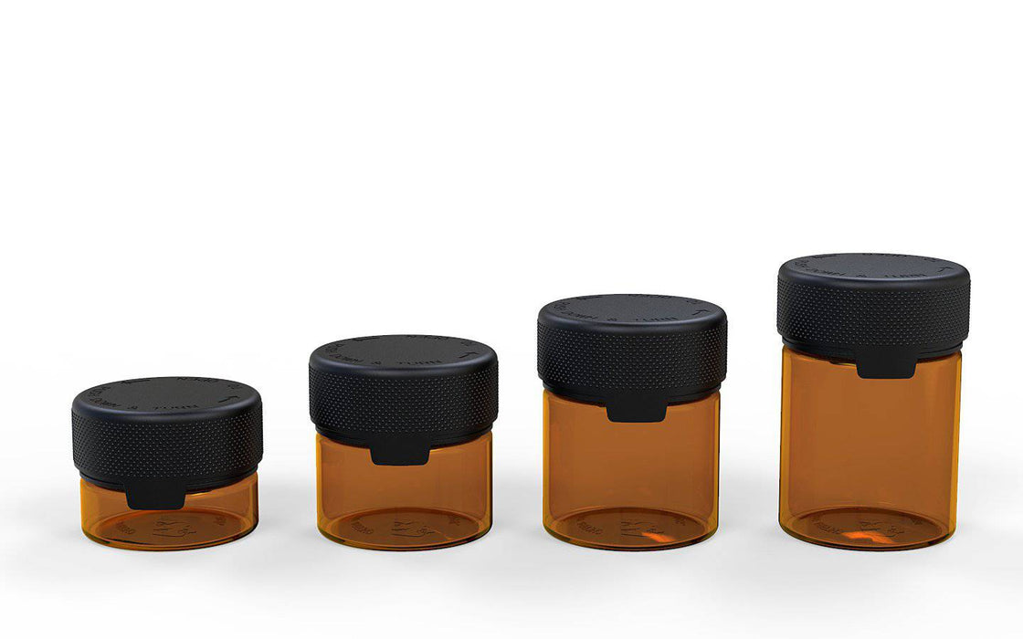 120CC/4FL.OZ/120ML Aviator CR - Container With Inner Seal & Tamper - Translucent Amber With Opaque Black Lid - Copackr.com