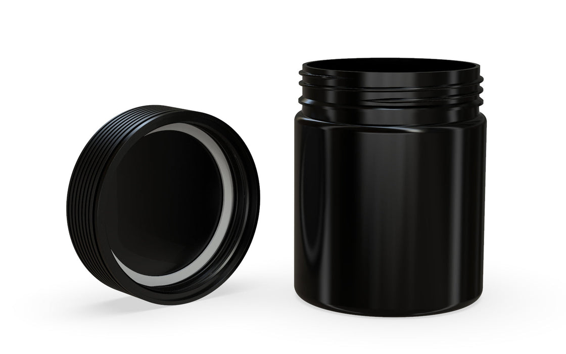 550CC/18.5FL.OZ Spiral CR - XL Container With Inner Seal & Tamper - Opaque Black With Opaque Black Lid