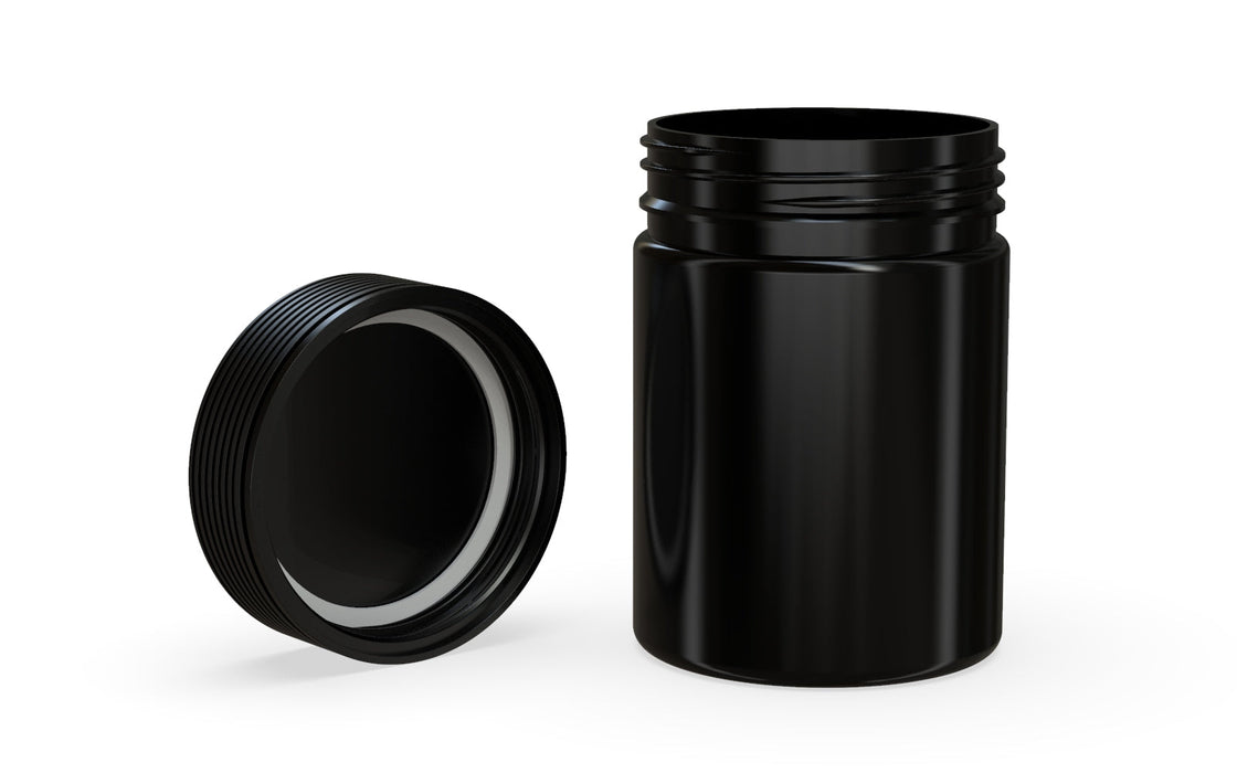 650CC/21.5FL.OZ Spiral CR - XL Container With Inner Seal & Tamper - Opaque Black Container With Opaque Black Lid
