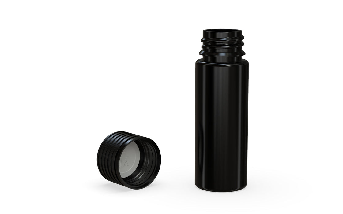 Spiral CR - Tube 65mm with Inner Seal & Tamper - Opaque Black with Opaque Black Lid