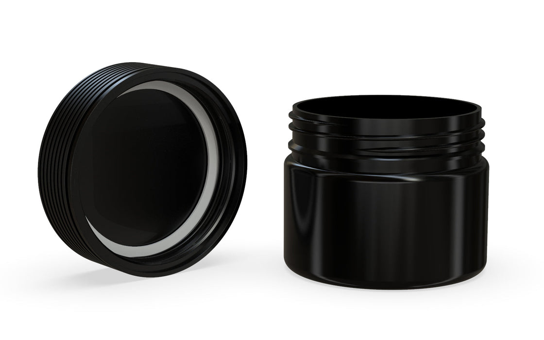 300CC/10FL.OZ Spiral CR - XL Container With Inner Seal & Tamper - Opaque Black With Opaque Black Lid