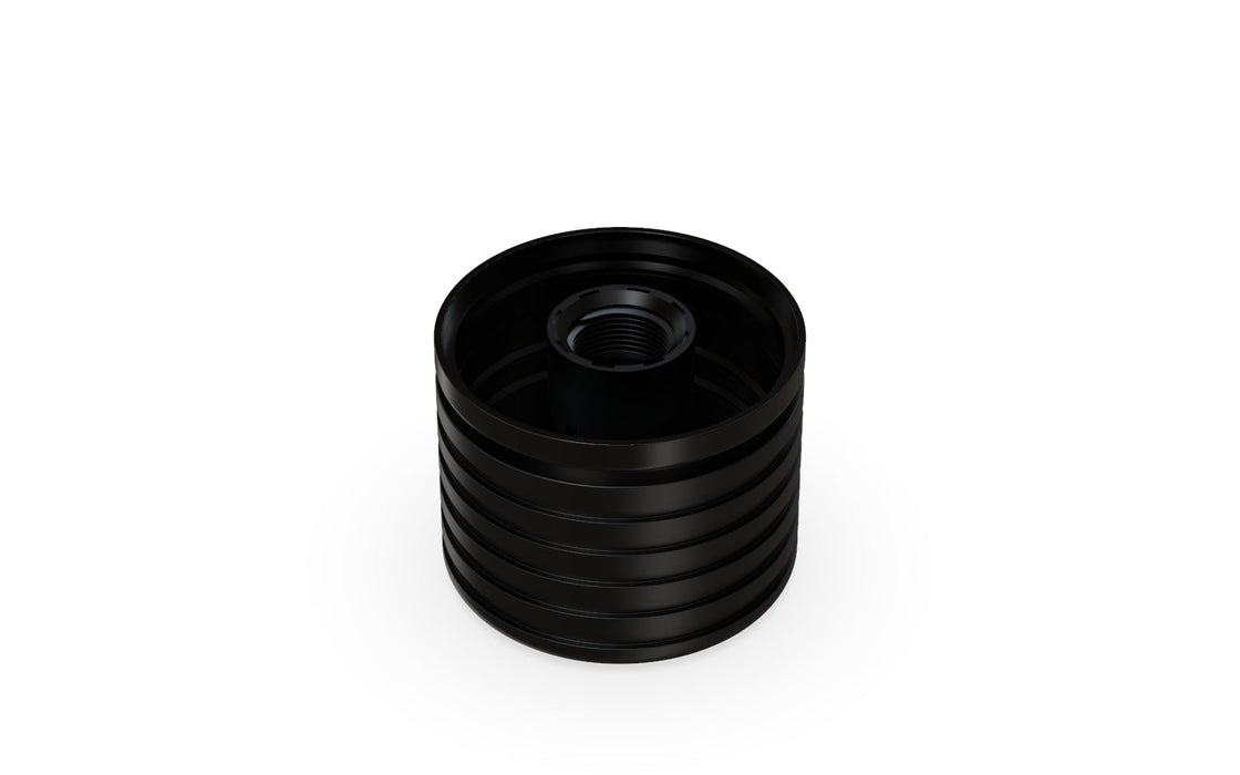 510 Cartridge Spiral CR Container Round Top - Opaque Black With Opaque Black Lid