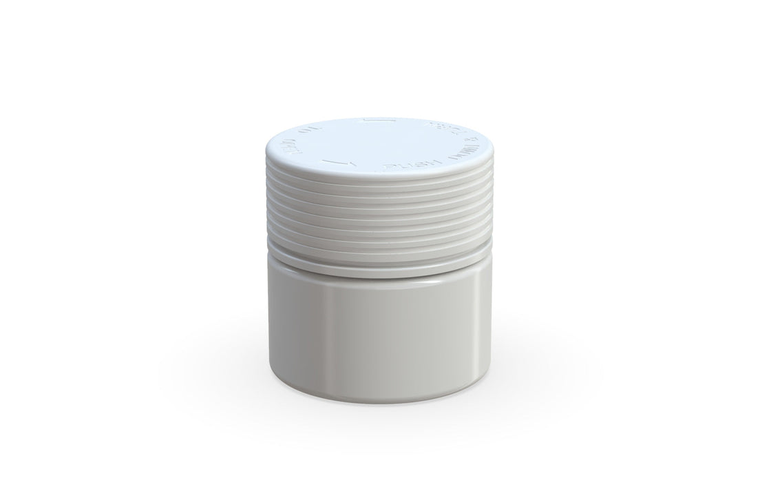 60CC/2FL.OZ Spiral CR - Container With Inner Seal & Tamper - Opaque White With Opaque White Lid