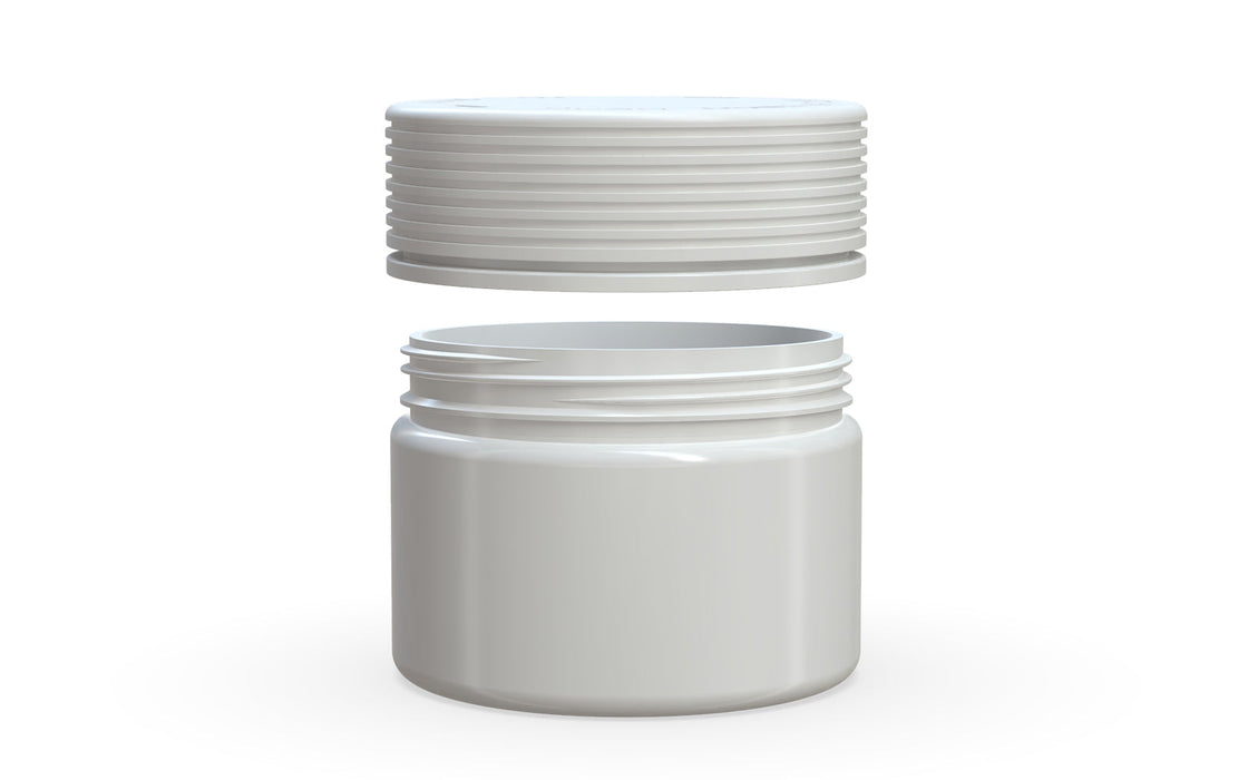 300CC/10FL.OZ Spiral CR - XL Container With Inner Seal & Tamper - Opaque White With Opaque White Lid