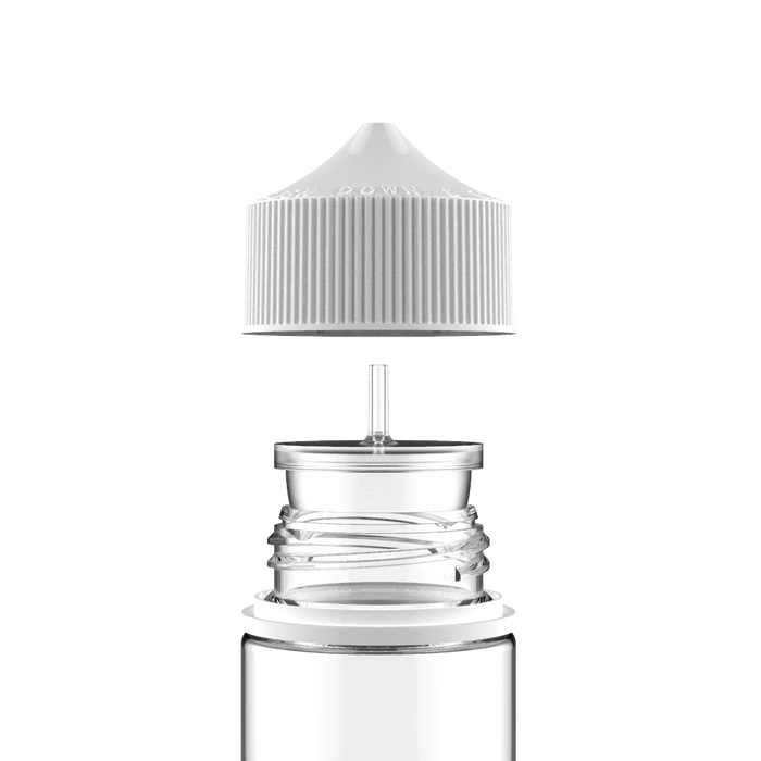 Chubby Gorilla - 60ML Stubby Unicorn Bottle - Clear Bottle / White Cap - V3 - Copackr.com