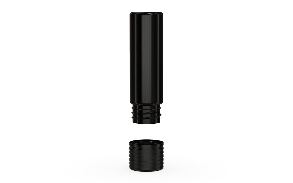 510 Cartridge Spiral CR Container Flat Top - Opaque Black With Opaque Black Lid