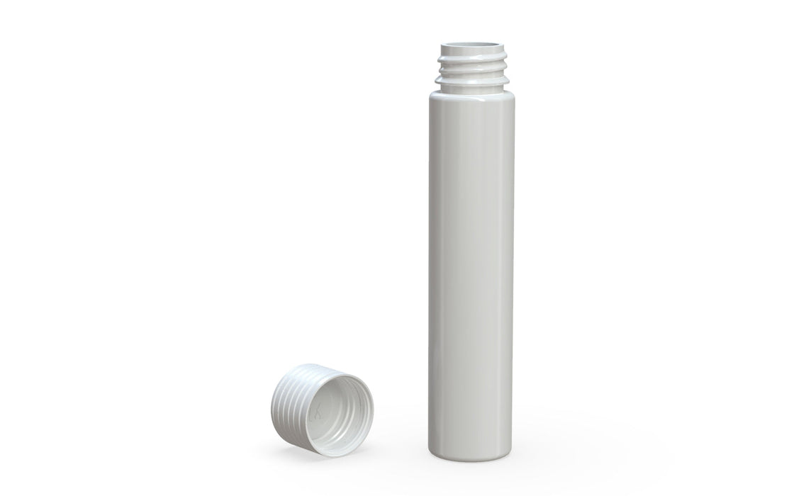 Spiral CR - Tube 115mm with Inner Seal & Tamper - Opaque White with Opaque White Lid