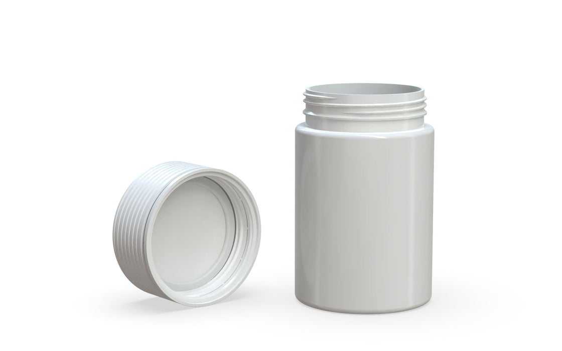 150CC/5OZ Spiral CR - Container With Inner Seal & Tamper - Opaque White With Opaque White Lid