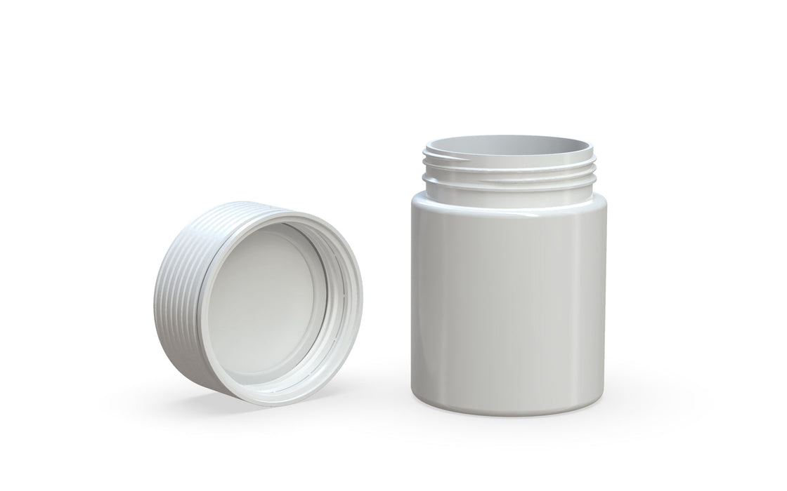 120CC/4FL.OZ Spiral CR - Opaque White with Opaque White Lid