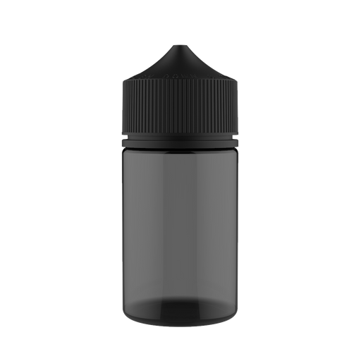 Chubby Gorilla - 75ML Stubby Unicorn Bottle - Transparent Black Bottle / Black Cap - V3 - Copackr.com