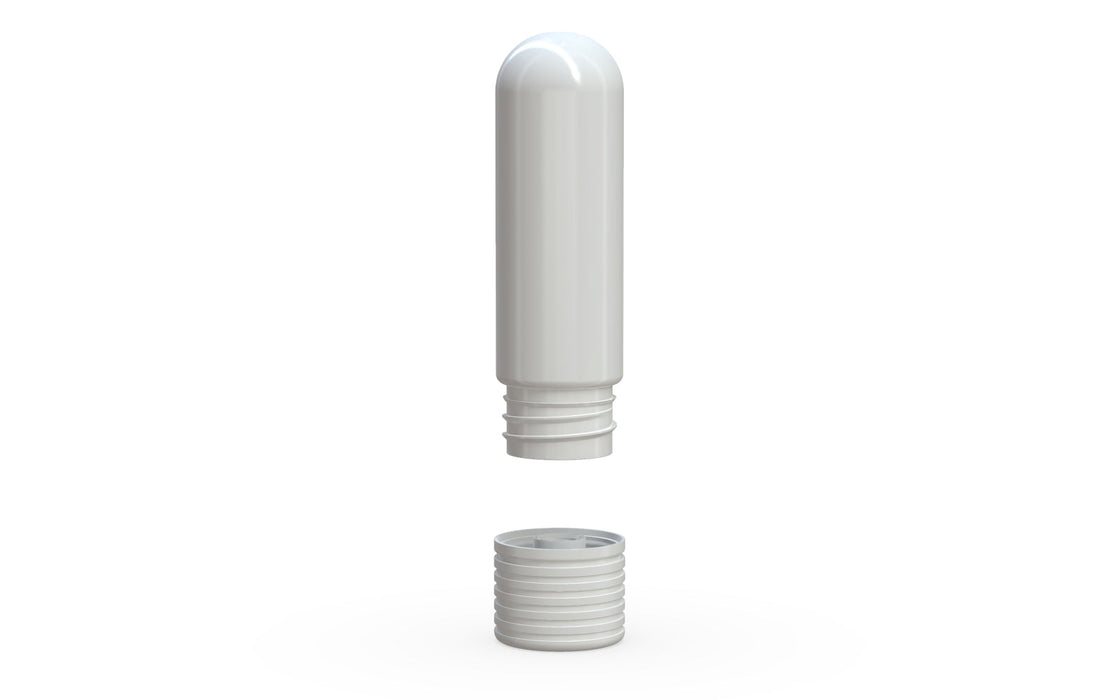 510 Cartridge Spiral CR Container Round Top - Opaque White With Opaque White Lid