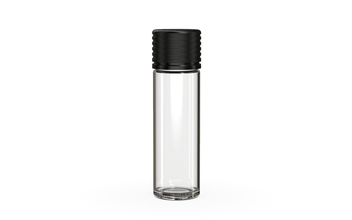 510 Cartridge Spiral CR Container Flat Top - Clear Natural With Opaque Black Lid