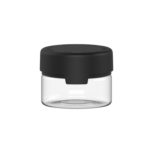 220CC/7.5FL.OZ/220ML Aviator CR - XL Container With Inner Seal & Tamper - Clear Natural With Opaque Black Lid - Copackr.com