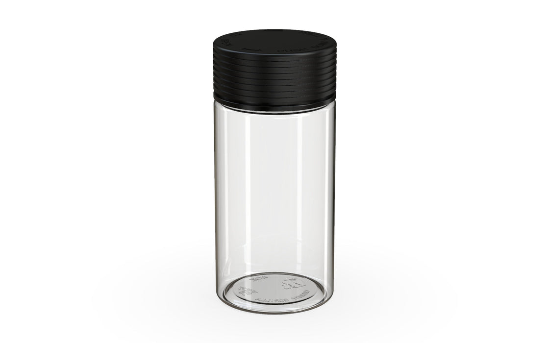 180CC/6FL.OZ Spiral CR - Container - Clear Natural With Opaque Black Lid