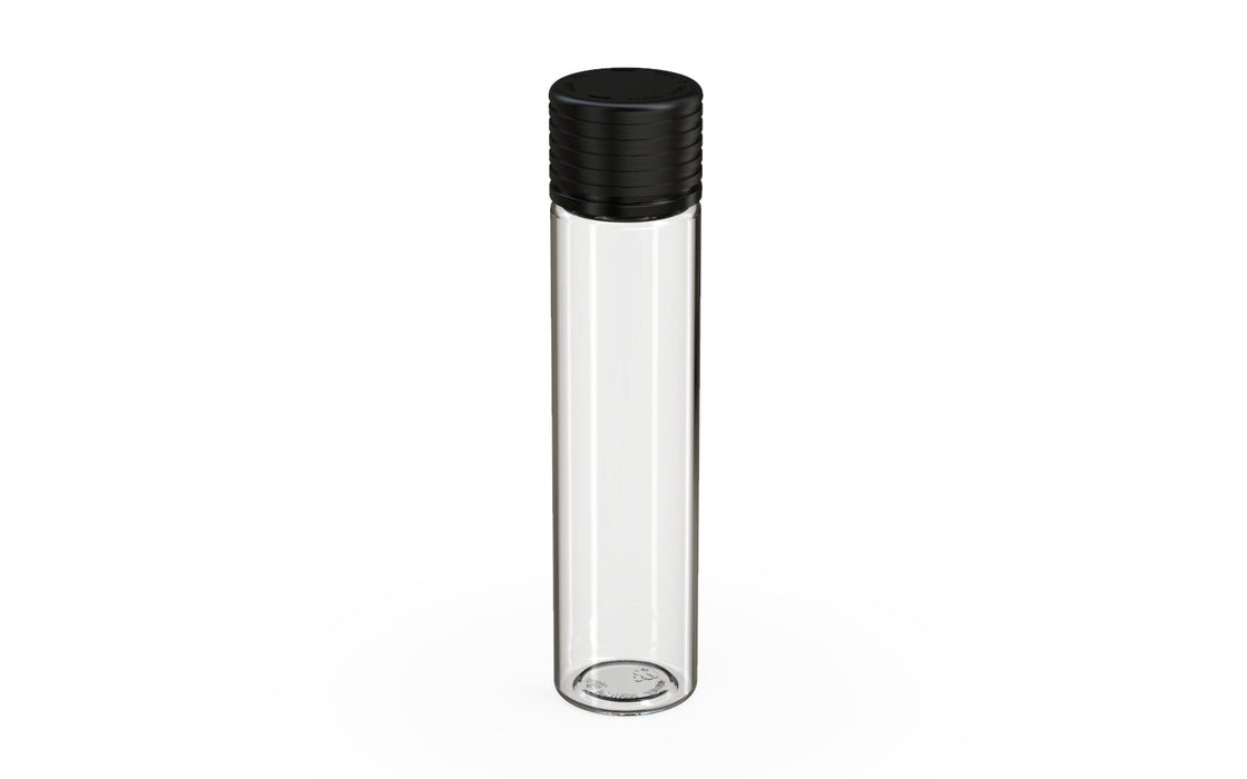 Spiral CR - Tube 95mm with Inner Seal & Tamper - Clear Natural (Transparent) with Opaque Black Lid