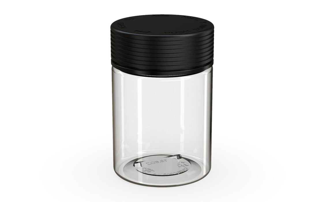 650CC/21.5FL.OZ Spiral CR - XL Container With Inner Seal & Tamper - Clear Natural With Opaque Black Lid