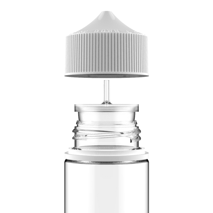 Chubby Gorilla Chubby Gorilla - 120ML Unicorn Bottle - Clear Bottle / White Cap - V3