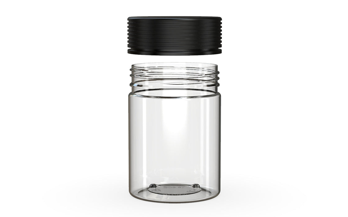 650CC/21.5FL.OZ Spiral CR - XL Container With Inner Seal & Tamper - Clear Natural With Opaque Black Lid