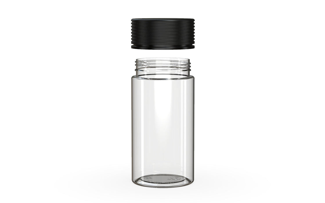 180CC/6FL.OZ Spiral CR - Container - Clear Natural With Opaque Black Lid