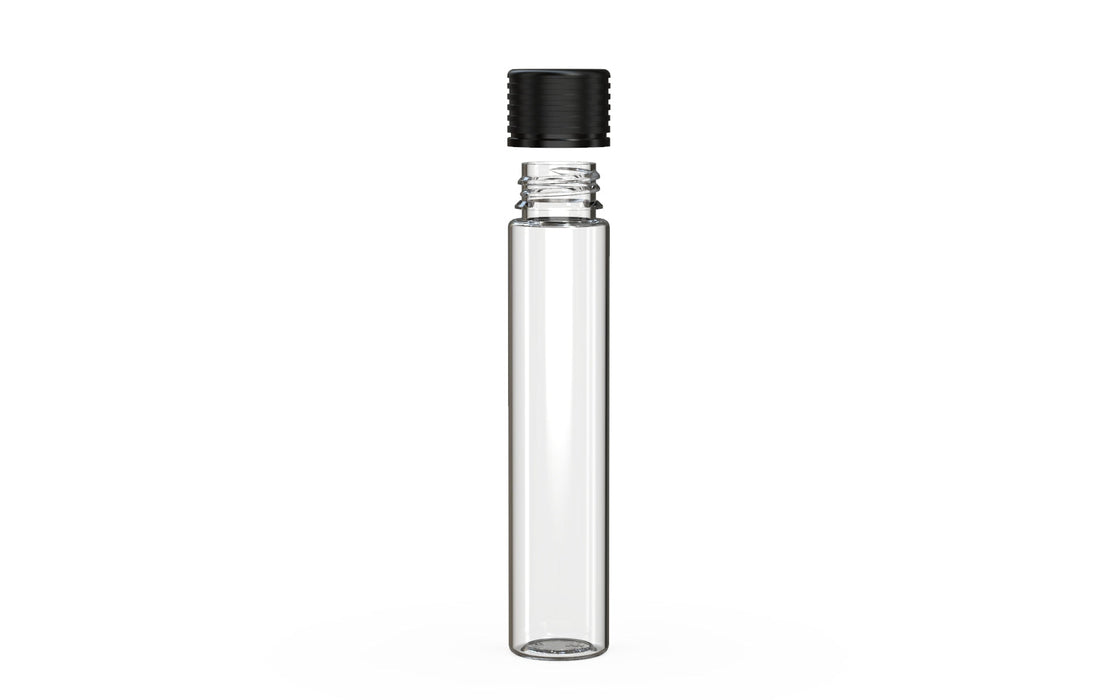 Spiral CR - Tube 115mm with Inner Seal & Tamper - Clear Natural (Transparent) with Opaque Black Lid