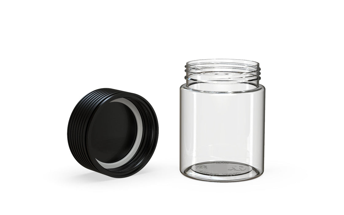 120CC/4FL.OZ Spiral CR - Clear Natural With Opaque Black Lid