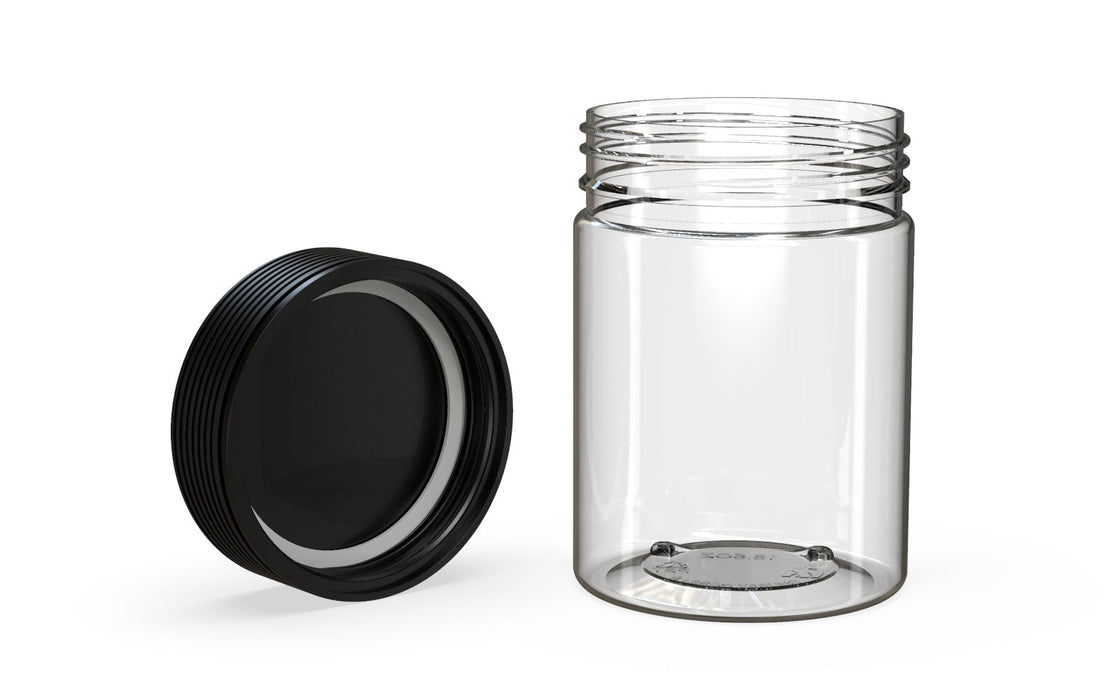 650CC/21.5FL.OZ Spiral CR - XL Container With Inner Seal & Tamper - Clear Natural With Opaque Black Lid
