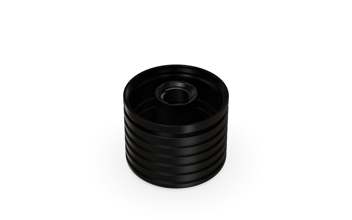 510 Cartridge Spiral CR Container Flat Top - Clear Natural With Opaque Black Lid