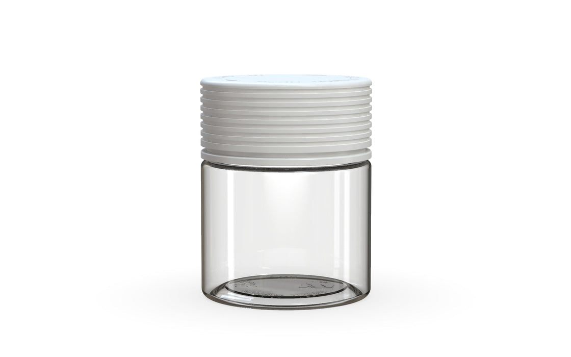 90CC/3FL.OZ Spiral CR - Container With Inner Seal & Tamper - Clear Natural With Opaque White Lid