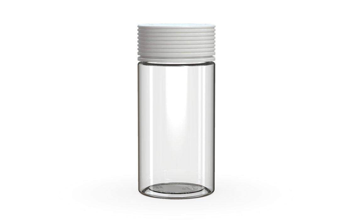 180CC/6FL.OZ Spiral CR - Container With Inner Seal & Tamper - Clear Natural With Opaque White Lid