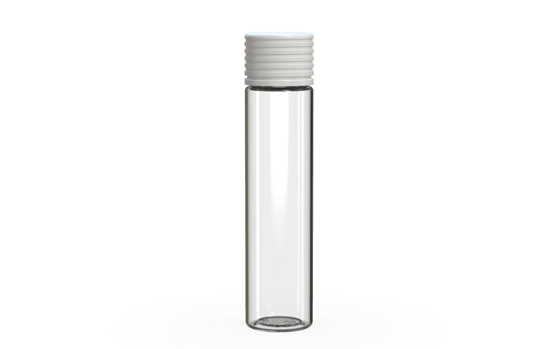 Spiral CR - Tube 95mm with Inner Seal & Tamper - Clear Natural (Transparent) with Opaque White Lid