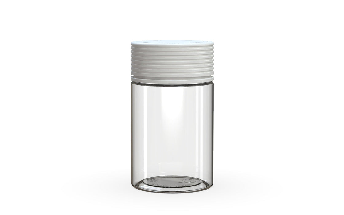 150CC/5OZ Spiral CR - Container With Inner Seal & Tamper - Clear Natural With Opaque White Lid
