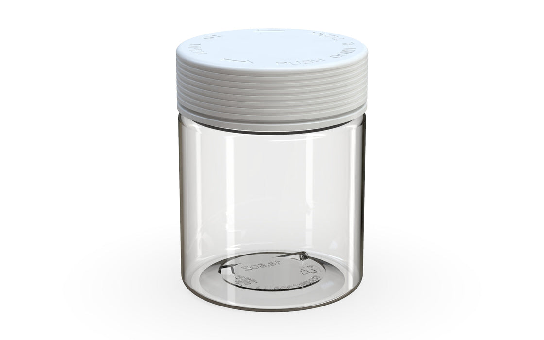 550CC/18.5FL.OZ Spiral CR - XL Container With Inner Seal & Tamper - Clear Natural With Opaque White Lid