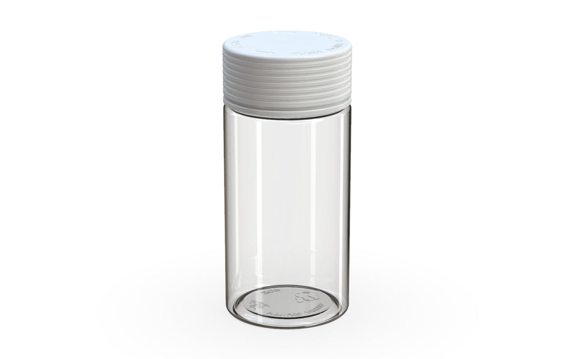 180CC/6FL.OZ Spiral CR - Container With Inner Seal & Tamper - Clear Natural With Opaque White Lid