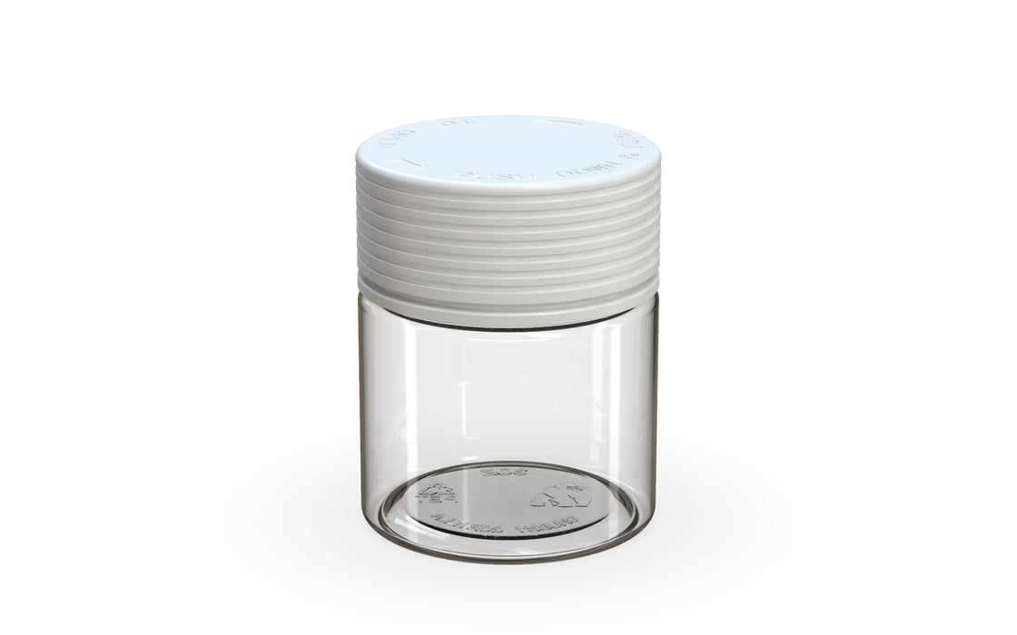 90CC/3FL.OZ Spiral CR - Container With Inner Seal & Tamper - Clear Natural With Opaque White Lid