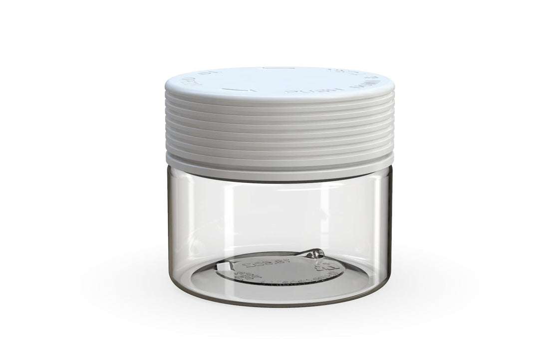 300CC/10FL.OZ Spiral CR - XL Container With Inner Seal & Tamper - Clear Natural With Opaque White Lid