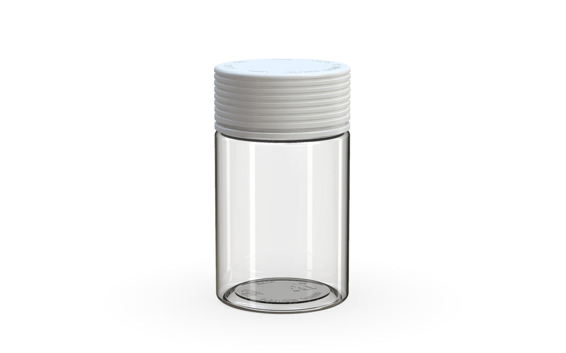 150CC/5OZ Spiral CR - Container With Inner Seal & Tamper - Clear Natural With Opaque White Lid