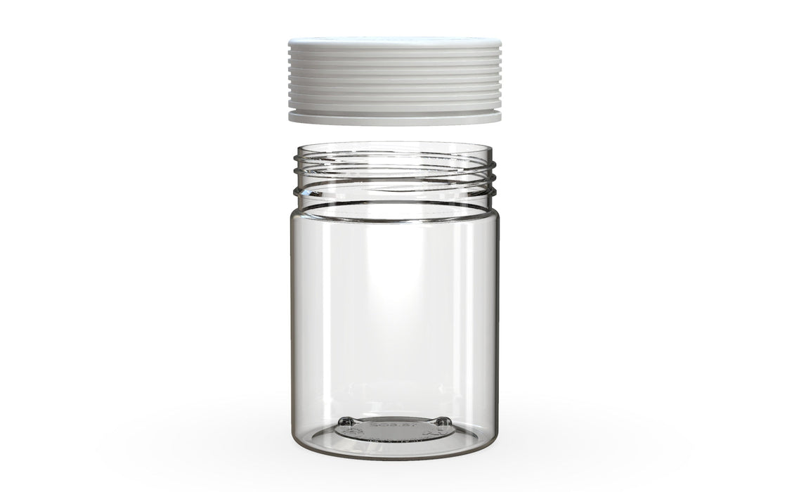 650CC/21.5FL.OZ Spiral CR - XL Container With Inner Seal & Tamper - Clear Natural With Opaque White Lid