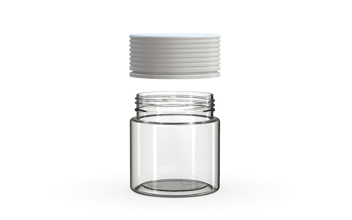 90CC/3FL.OZ Spiral CR - Container With Inner Seal & Tamper - Clear Natural With Opaque White Lid